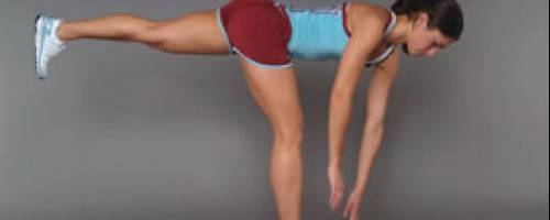 Reaching Single Leg Dead Lift Wall Touch